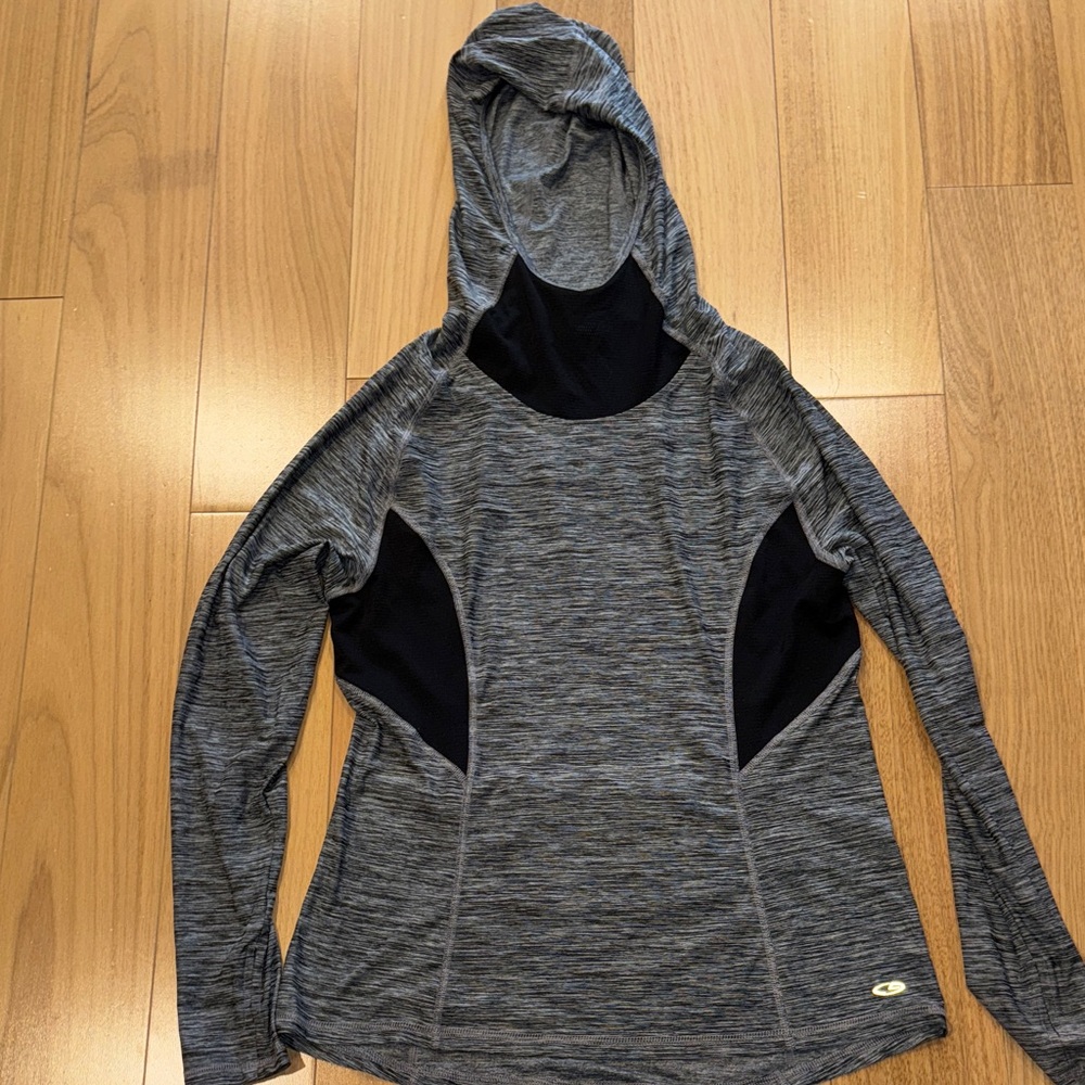 Champion Heather Gray & Black Hooded Performance Pullover